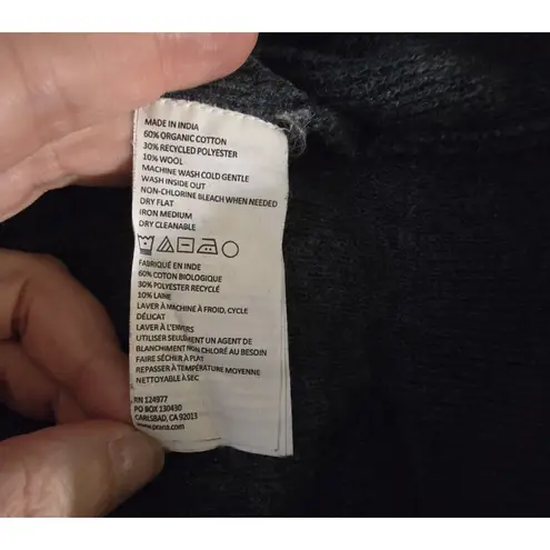 prAna Milani Organic Cotton Wool Blend V- Neck Pullover Jumper Sweater Medium