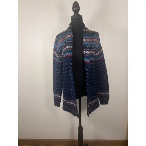 Hunt Club Vintage JcP 100% Acrylic Cardigan Shawl Sweater medium Fair Isle
