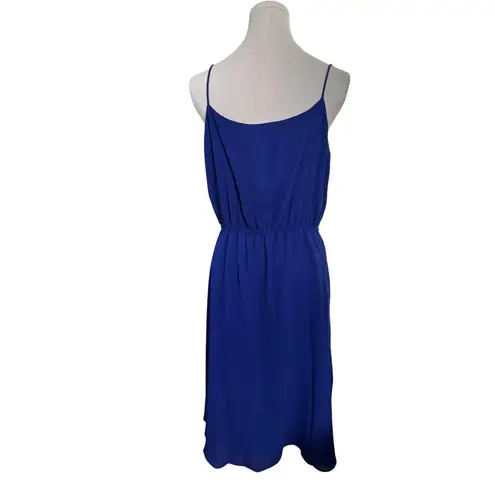 Vintage Ferrali Royal Blue Dress XS/S Spaghetti Strap Cowl Neck Midi