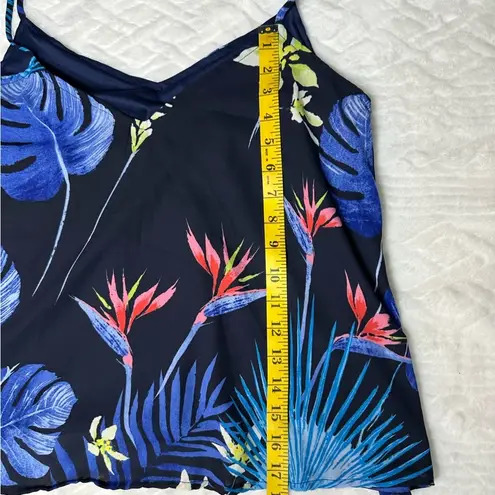 CARAMELA Camisole Tropical Print Navy MultiColored Top Size Chart s/m