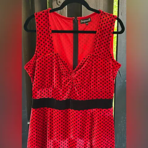 Sourpuss Ladybug Polka Dot Wiggle Dress Size XXXL Red