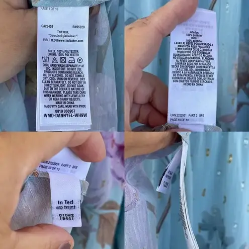 Ted Baker London Dannyel hankerchief mint fairycore dress Sz 3/12 Green