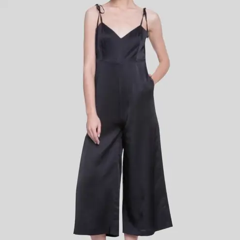 English Factory Black Satin Jumpsuit