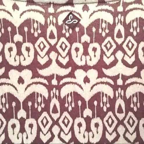 prAna draped Burgundy print casual exercise mini dress M