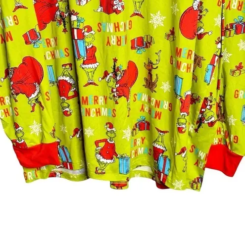 Dr. Seuss Dr. Seus Merry Grinchmas Christmas Green & Red Long Sleeve Pajama Top Women’s 2X