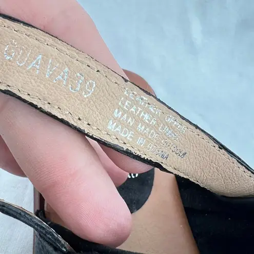 Miz Mooz Guava Black Leather Sandals Size 39 EU 9 US