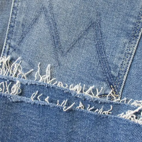 NWT Mother The Roller Fray in Riding The Cliffside Stretch Wide Leg Jeans 30 Blue