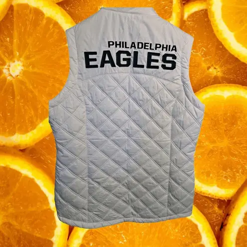 NFL Team Apparel  Philadelphia Eagles White Quilted Vest Size Large