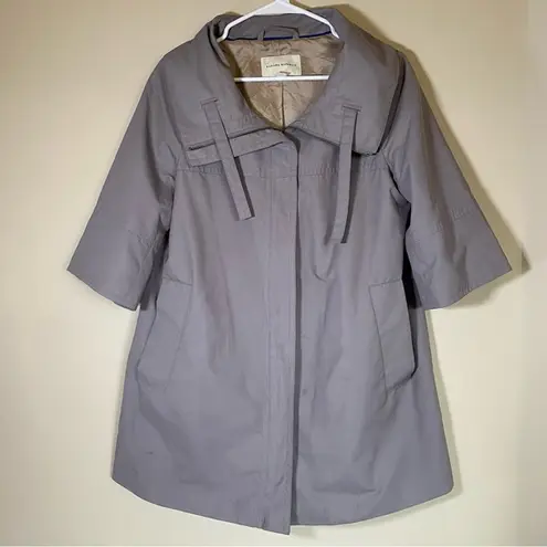 Banana Republic  3/4 Sleeve A-Line Swing Raincoat Jacket women’s medium‎ gray