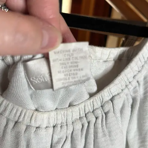 Soft Surroundings Essie Top Lite Blue Off Shoulder 100% Cotton Blouse Sz Medium