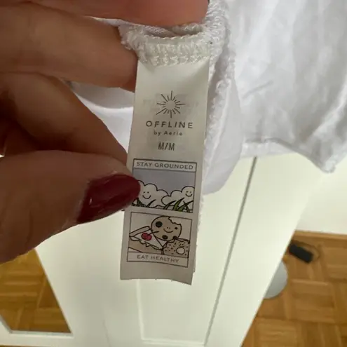 Offline by Aerie Women's White Throwback Heavyweight Cotton Shacket, Size M, EUC Size M