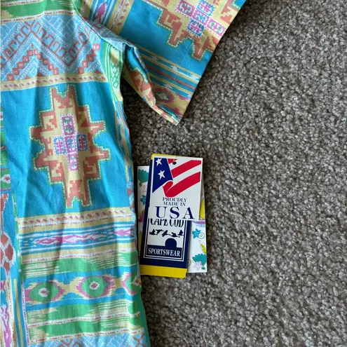 NWT VTG 80s Cape Cod Sportswear Women’s XXL Button Up Vacation Shirt Summer Blue Size undefined