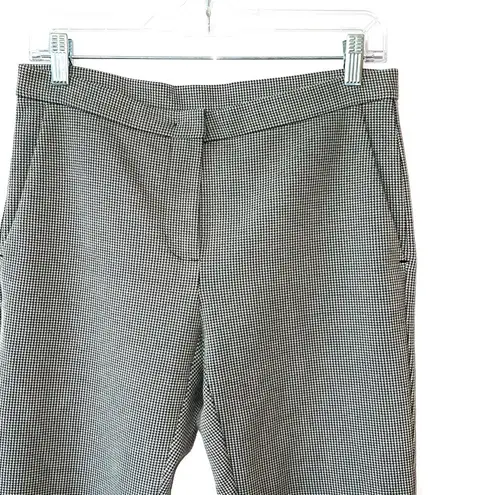 Max Mara Weekend Black Houndstooth Print Mid-rise Straight Leg Pants