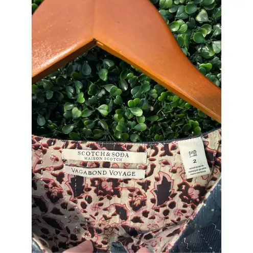 Scotch & Soda Maison Scotch Peasant Top Vagabond Voyage Blouse in size 2 Printed