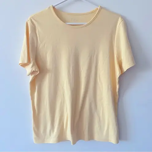 L.L.Bean  Women's Pima Cotton Tee, Short-
Sleeve Crewneck in Yellow