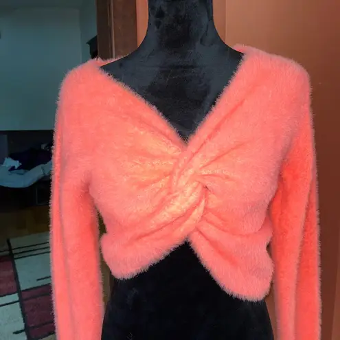 Akira  fuzzy twist front crop top