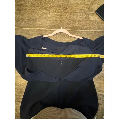 Reiss Ania Jumpsuit size 8 navy long sleeve Blousen Double Layer Top