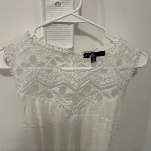 C. Luce White Lace Maxi Dress