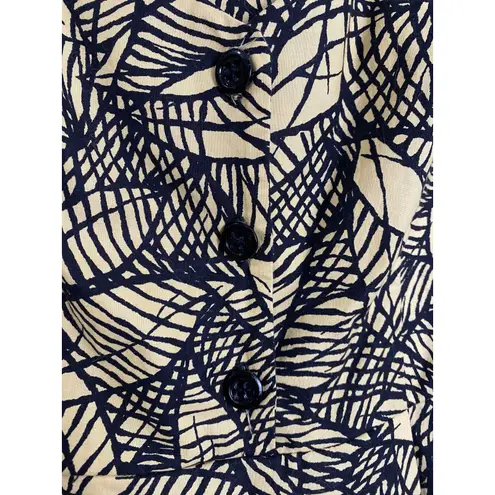 Anthropologie Weston Wear Yellow Black Emerging Leaves Sleeveless Dress Size 4