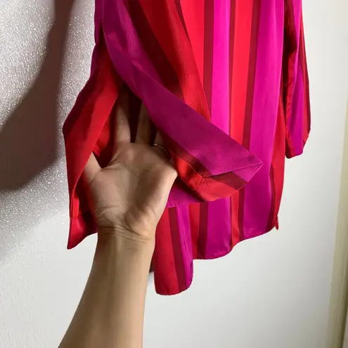 Maggie Marilyn I’m Coming Home Striped Satin Mini Dress Womens Size 6 Pink