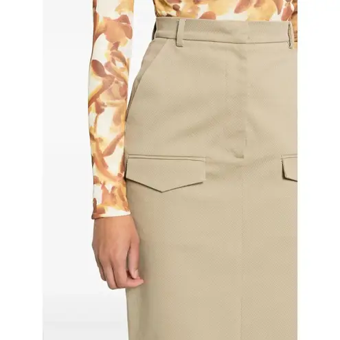 NANUSHKA Edena Skirt in Pebble Large New Womens Long Maxi Chinos Khaki Tan
