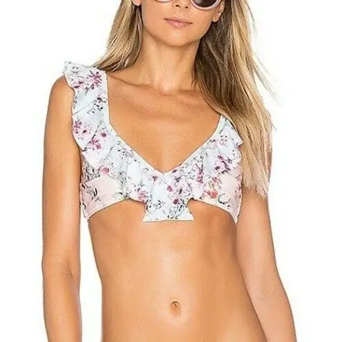 MINKPINK  Sherbet Flounce Pastel Floral Bikini Top Women's Size Large L