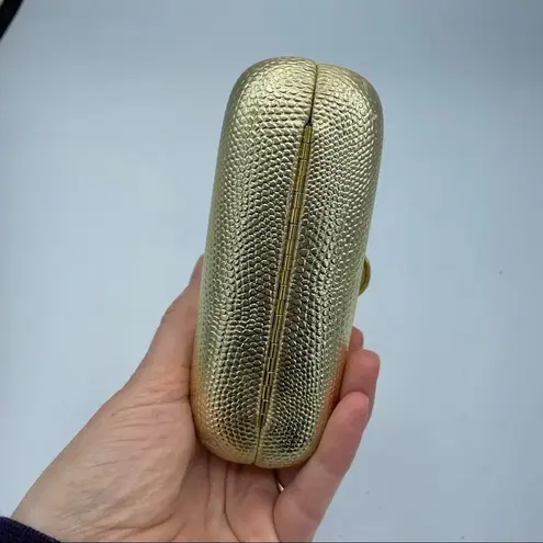 Gold Mini Baby Crossbody Handbag With Rhinestones Y2K Hard Shell Chain Strap