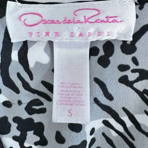 Oscar de la Renta Vintage Pink Label Leopard Print Long Sleeve Nightgown Robe.