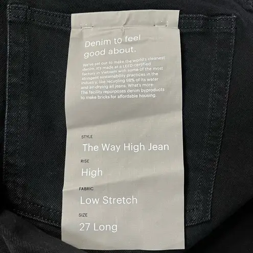 Everlane  The Way-High Straight Leg Raw Hem Jeans Coal Black Size 27 Long