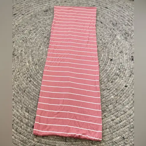 Luxurious Mauve Pink Super Soft Stretchy Jersey Striped Infinity Scarf EUC