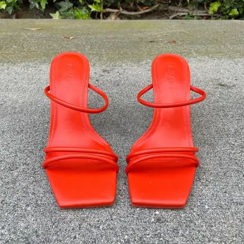 Cult Gaia Lydia gold-heel square-toe strappy leather sandal size IT 36 US 6 NEW