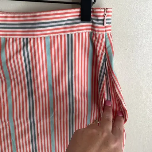 See By Chloe SEE BY CHLOÉ Neo Janis Striped Cotton Poplin Frill Shorts Red Multicolored