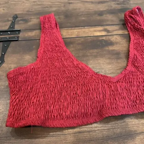 NWT Missguided Plus crinkle bikini in rust Red Size 16 XL