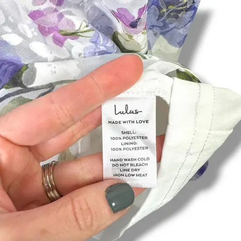 Lulus NWOT Hillela Ivory Purple Floral Ruffled Lace