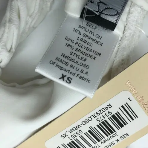 Ris-k Womens Journey Swim Bikini Top White Lattice XS