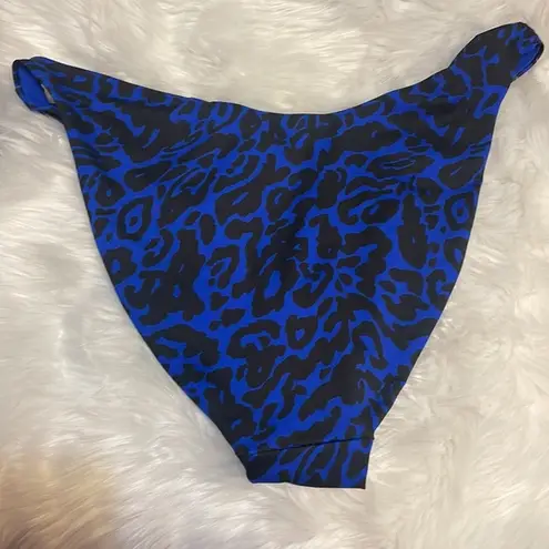 Topshop  bikini bottom Animal print Cobalt blue high cut New swimwear Sz 12