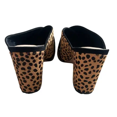 Sole Society Luella Genuine Calf Hair Cheetah Print Strappy Heeled Mule Size 8.5