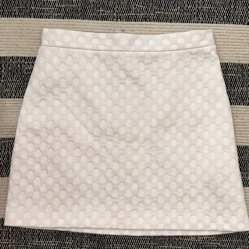 Topshop White Polka Dot Textured Skirt Size 6