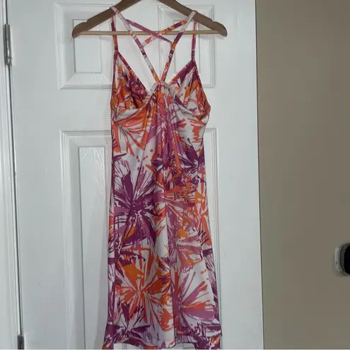 prAna Orange Purple And White Cora Star Print Athletic Dress Size XS