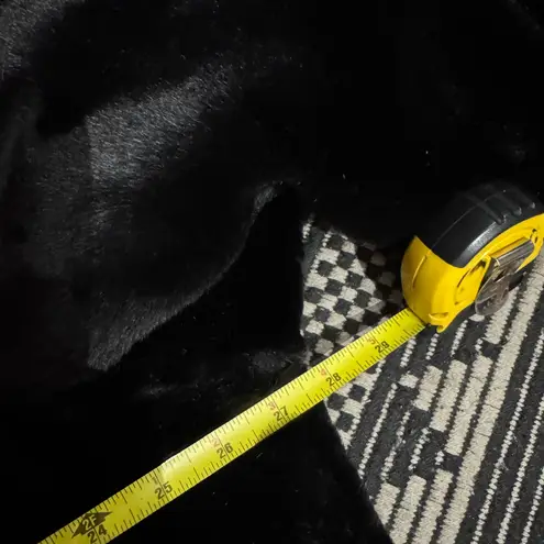 Marvin Richards Black Robe with Faux Fur Trim