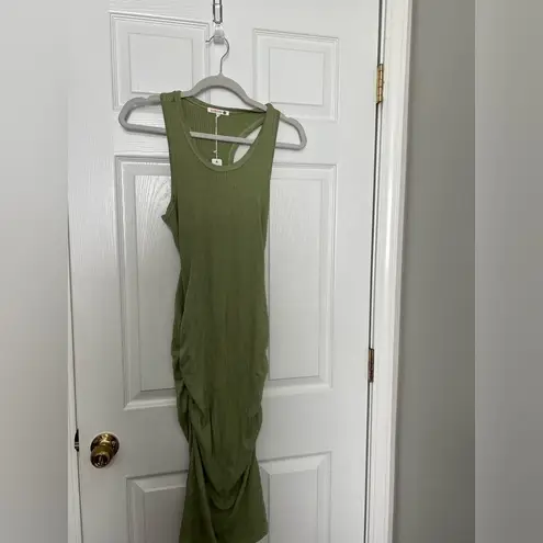 Sundry NWT  Rib Ruched Dress in Olive