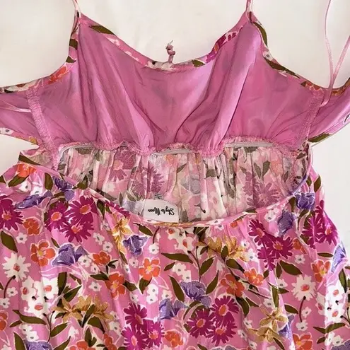 Sky to Moon Pink Floral Baby Doll Dress, Size Small