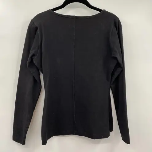 Vintage 80s Lew Magram Beaded Embellished Pearl Top Long Sleeve Womens Medium