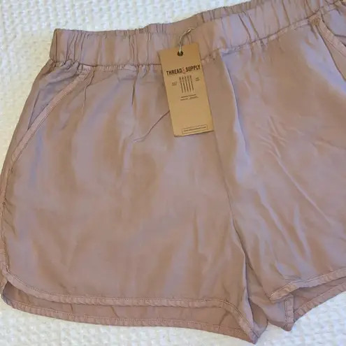 Thread and Supply NEW!  Size LARGE Blush Pink Nude Elastic Waist Shorts Tencel