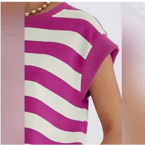 Pink and White Rugby Cap Sleeve Mini Dress Size XL