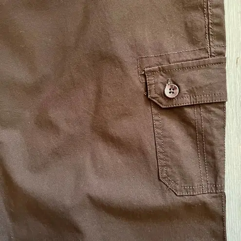 Dockers NWT  Cargo Pants 22W Short Straight High Waist Belted Brown Casual Cotton