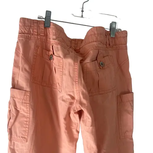 Vanity Y2k 2000s Juniors Size 7 Orange Pink Cargo Crop Pants Orange