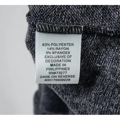 Elle Women’s Large Gray Long Sleeve Ruffle Cuff Warm Soft Sweater EUC!