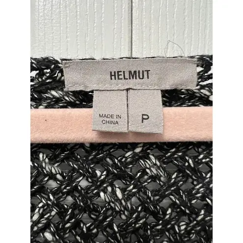 Helmut Lang Helmut Caged Boucle Linen Sweater Black Marled Raglan Sleeve Sweater Size PS