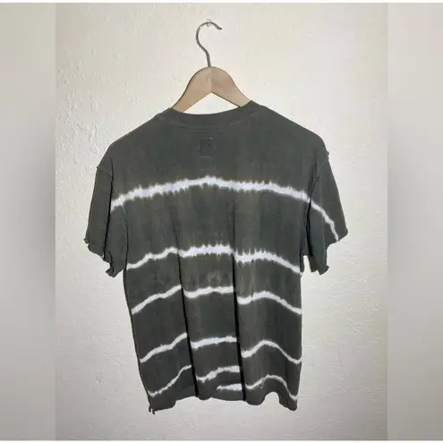 NWOT NSF Grey/White Striped Tie Dye Short Sleeve T
